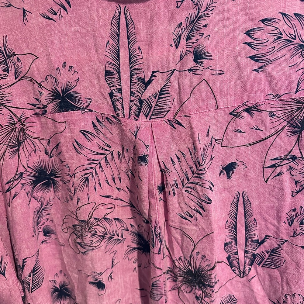 Easel Purple Floral Button-Down Shirt - Picture 4 of 4